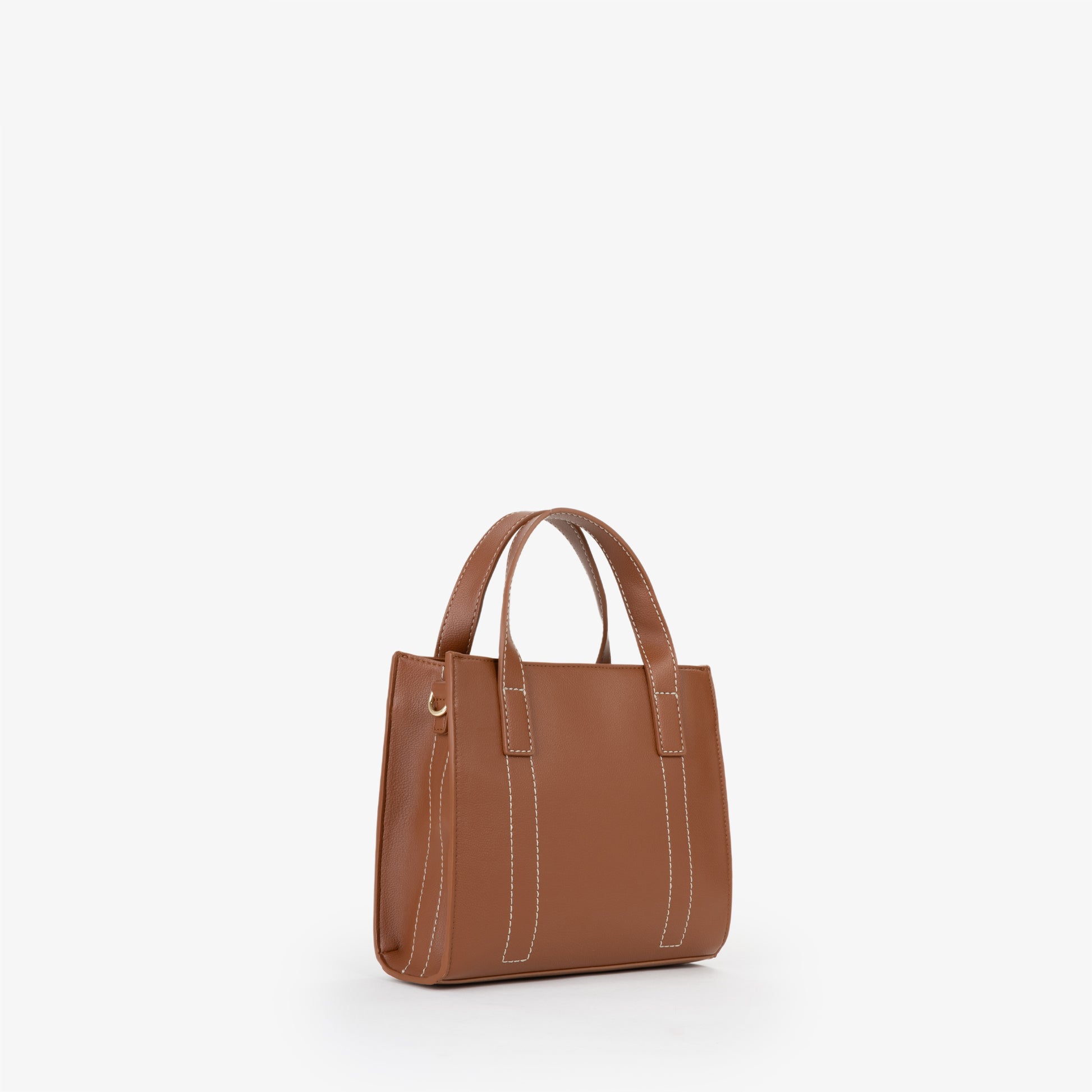 Sac à main femme cuir grainé camel avec bandoulière