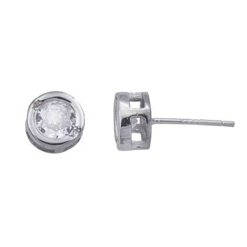 Boucles d'oreilles femme argent 925 rhodié zirkonia sertis