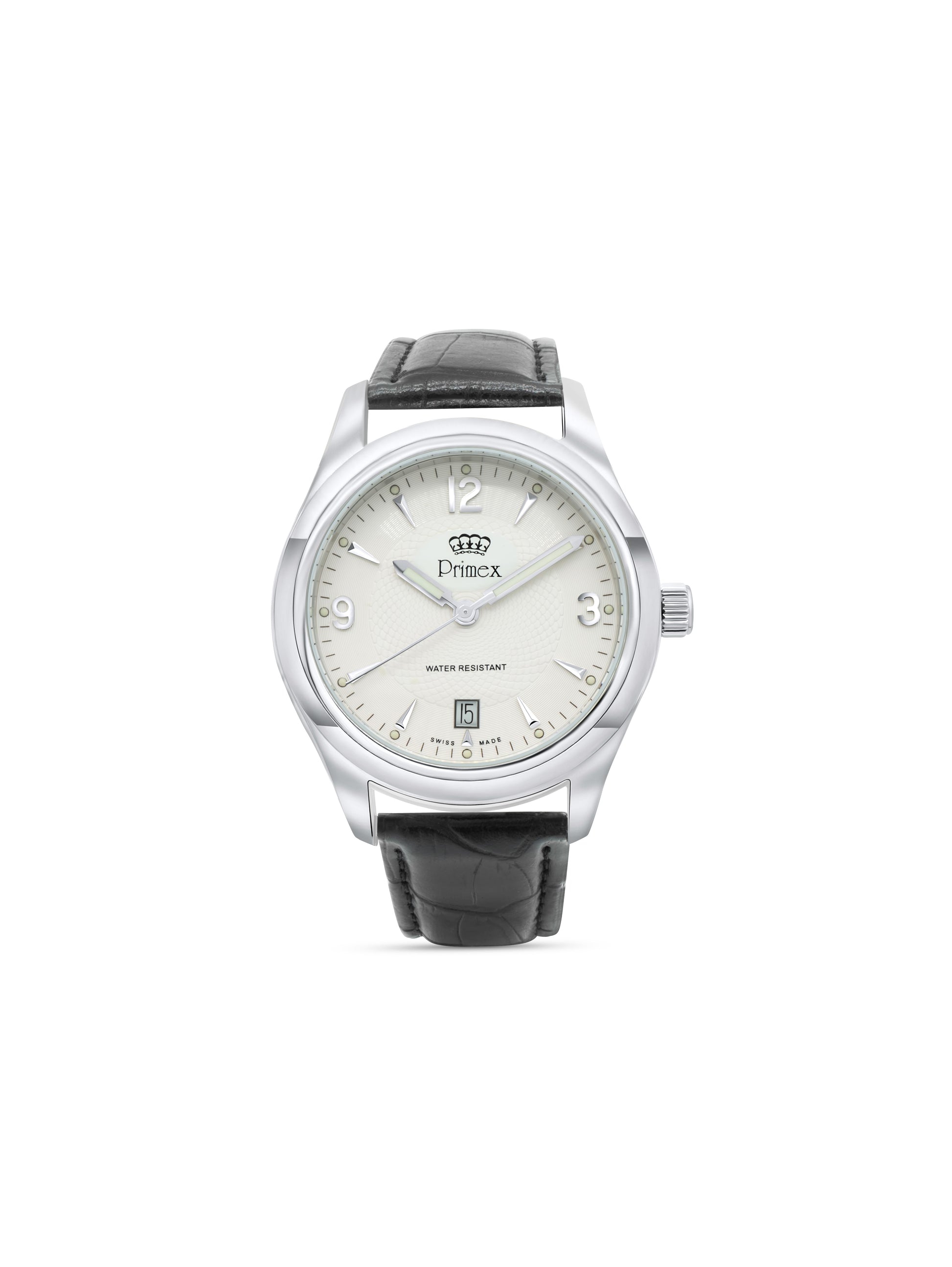 Montre homme militaire Swiss Made boîtier argent 50M