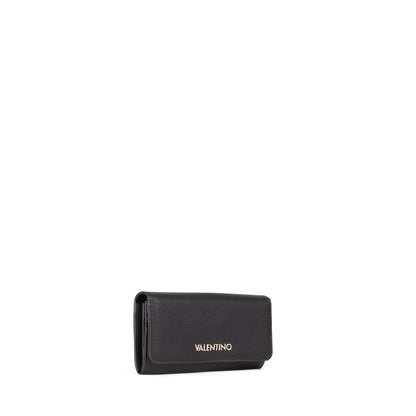 Portefeuille femme simili cuir grainé noir élégant