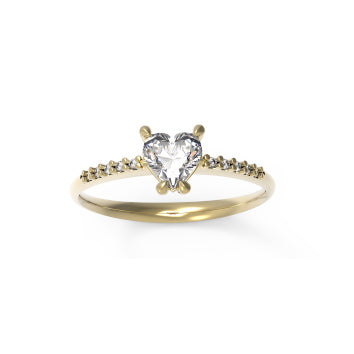 BAGUE OR 9 CARATS - DIAMANT 0.540 CT