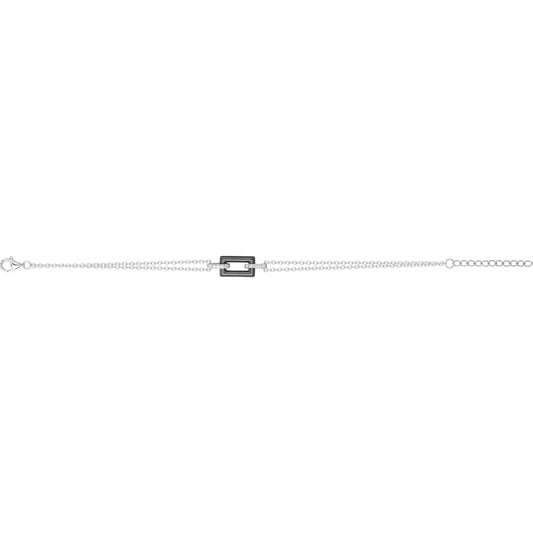 BRACELET ARGENT - CERAMQIUE NOIRE - ZIRCONIA