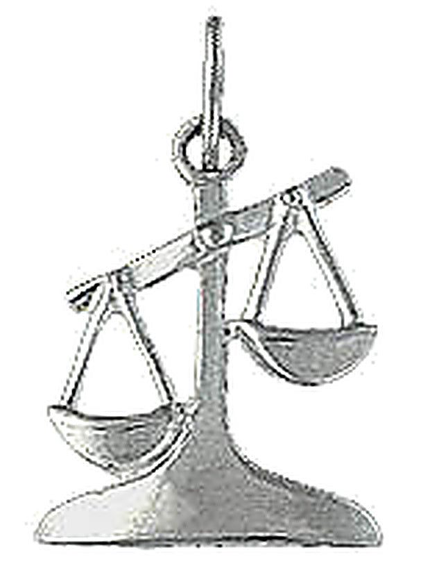 Pendentif Balance argent rhodié signe zodiaque unisexe