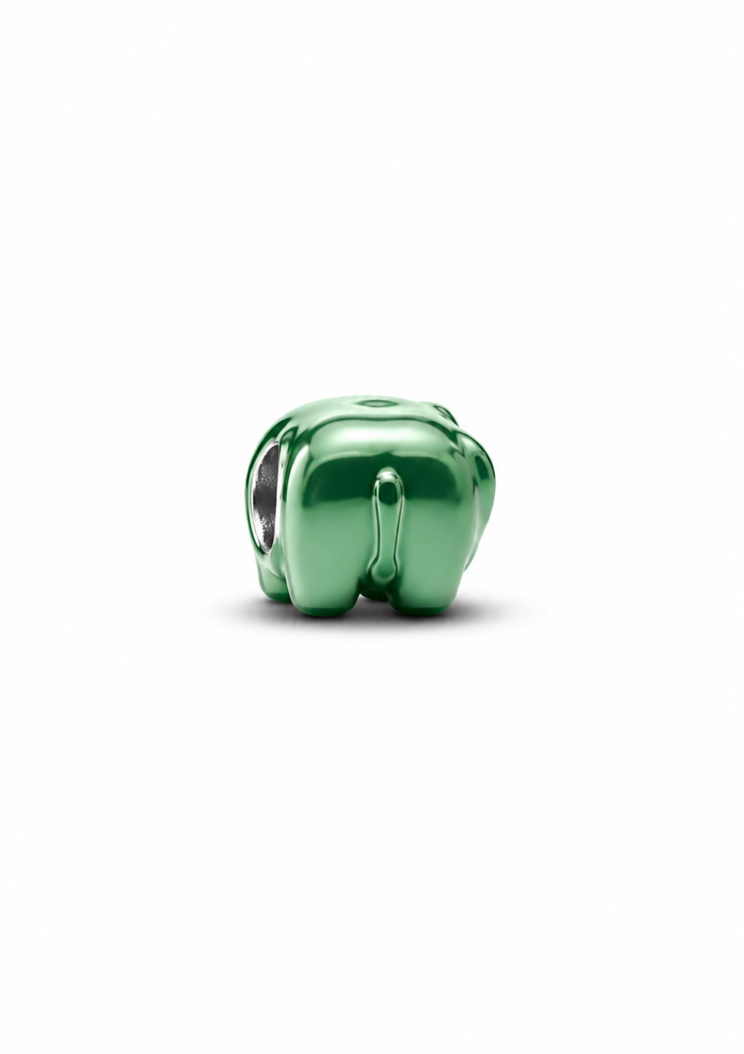 Charm breloque éléphant vert brillant mini en argent
