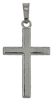 Pendentif croix unisexe argent 925 rhodié poli