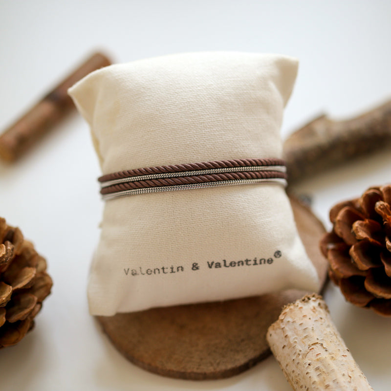 BRACELET HOMME   MARRON GLACE