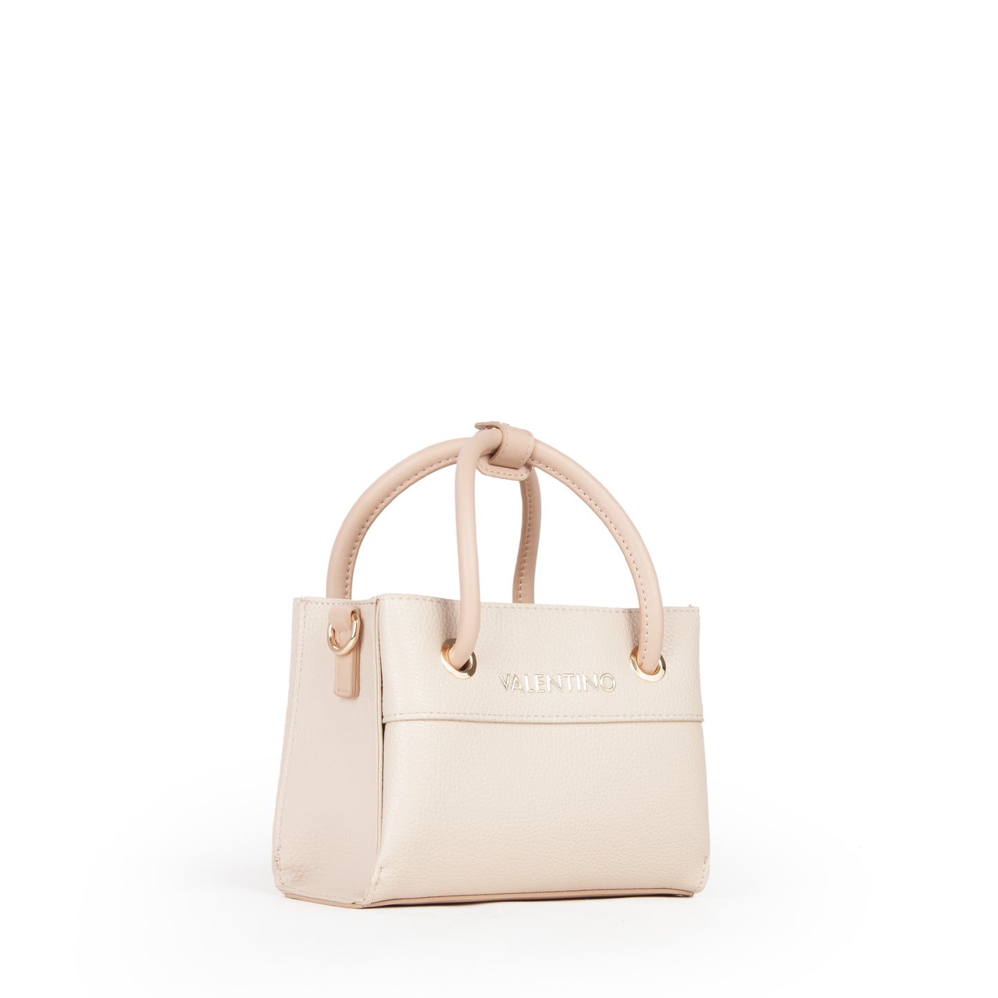 Sac à main femme écru bi-matière anse tubulaire dorée