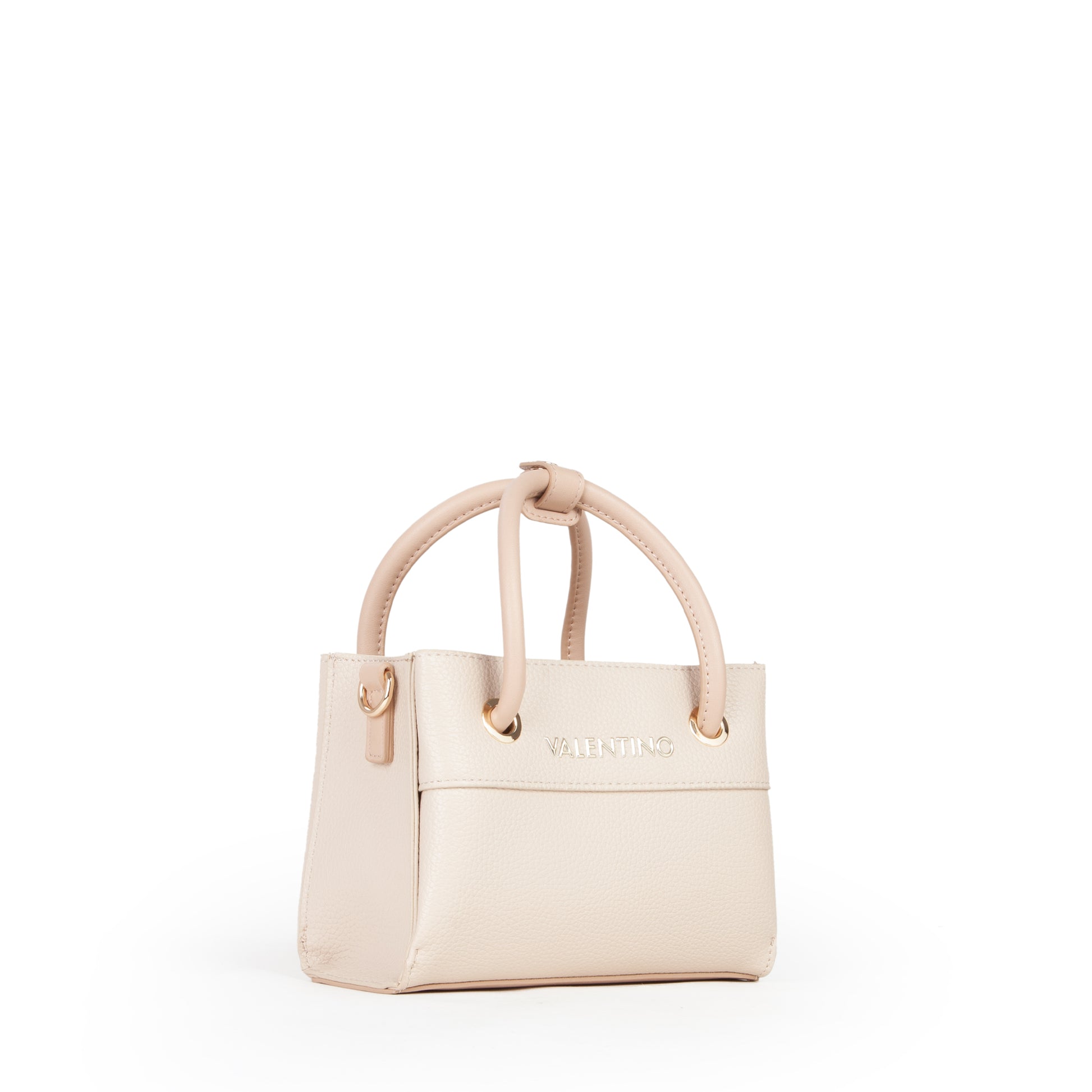 Sac à main femme écru bi-matière anse tubulaire dorée