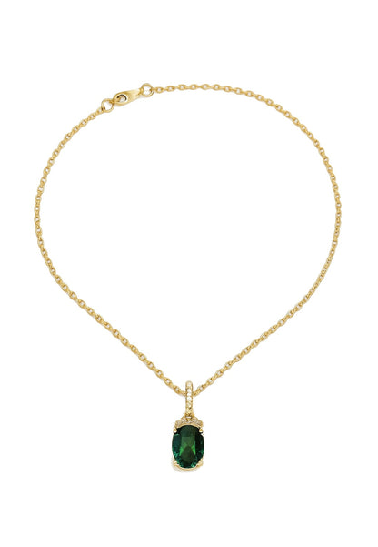 COLLIER PLAQUE - ZIRCONIA - ZIRCONIA VERT