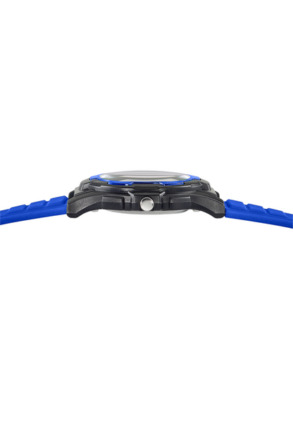 MONTRE BLEU, BRACELET CAOUTCHOUC, HOMME