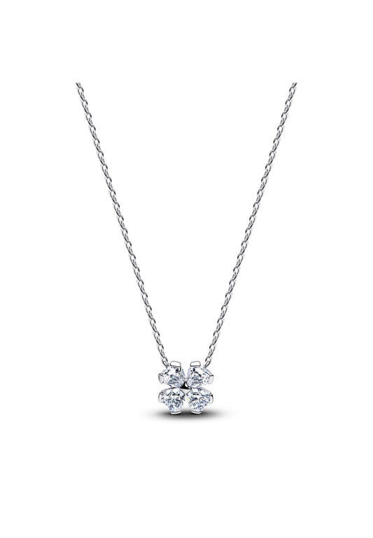 Collier pendentif trèfle porte-bonheur scintillant