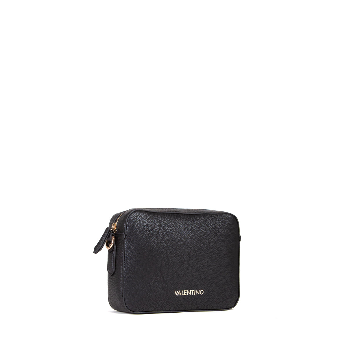 Sac bandoulière femme cuir grainé noir zippé