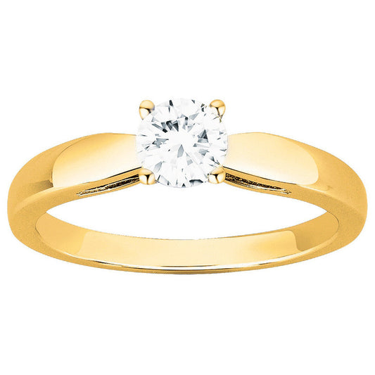 BAGUE PLAQUE OR - ZIRCONIA