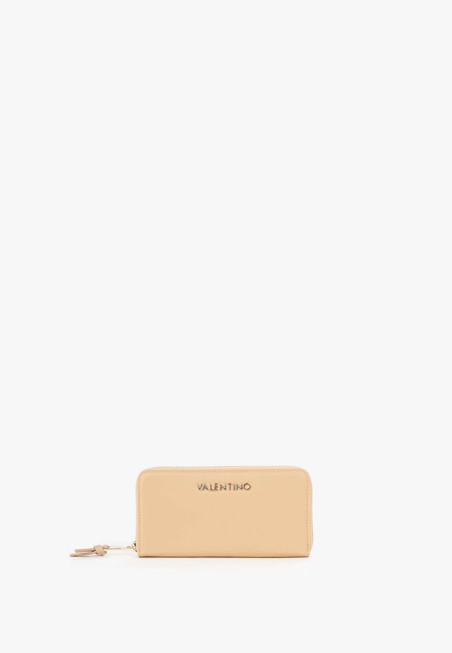 Portefeuille femme zippé beige sable élégant