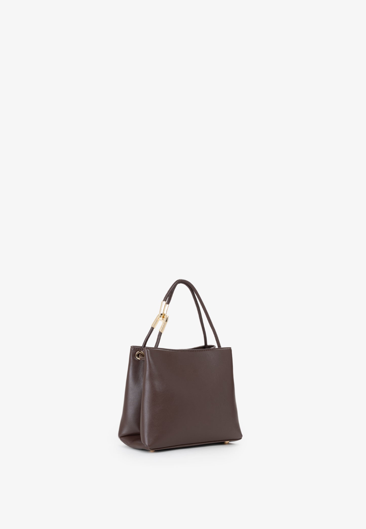 Sac à main femme cuir marron chocolat poignée dorée