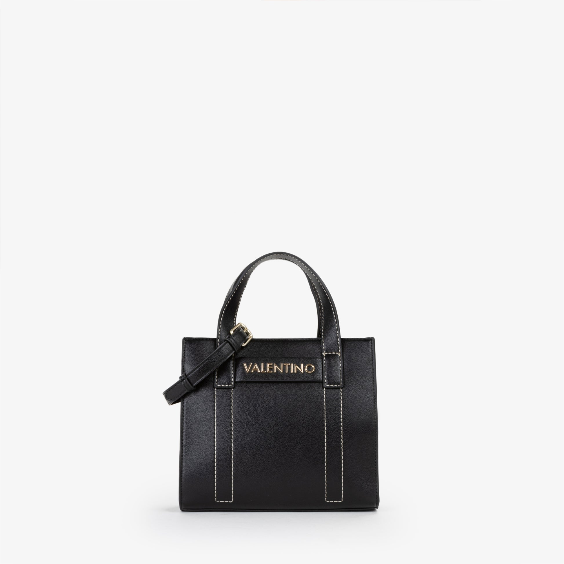 Sac à main femme noir texturé logo doré bandoulière