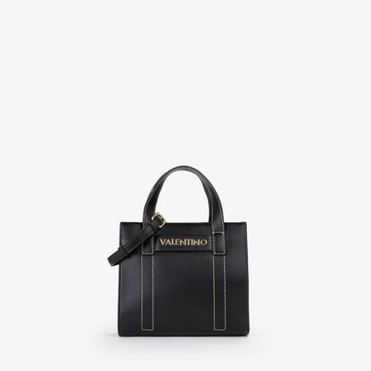 Sac à main femme noir texturé logo doré bandoulière