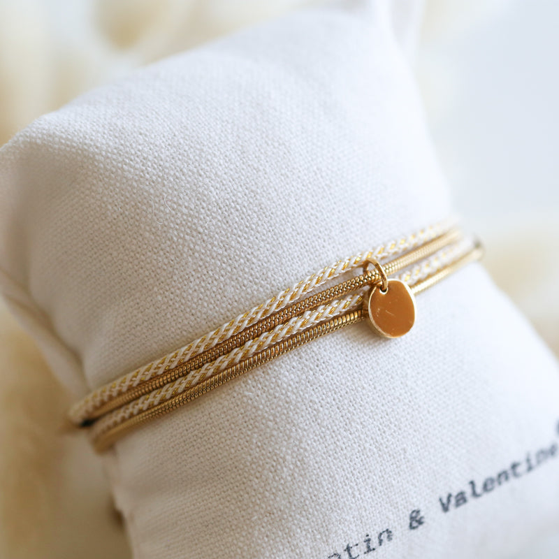 BRACELET FEMME PAILLETE   ECRU