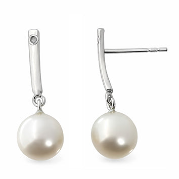 Boucles d'oreilles femme argent 925 perle de culture zirkonia