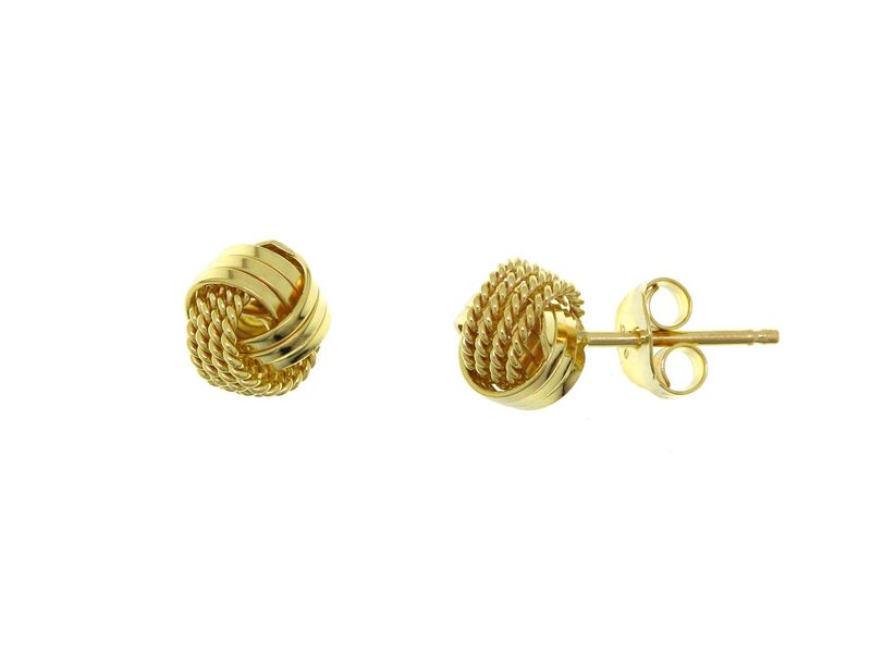 Clou oreille femme argent doré tressé nœud élégant