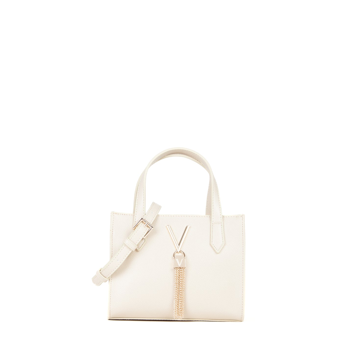 Sac à main femme beige structuré détail doré frange