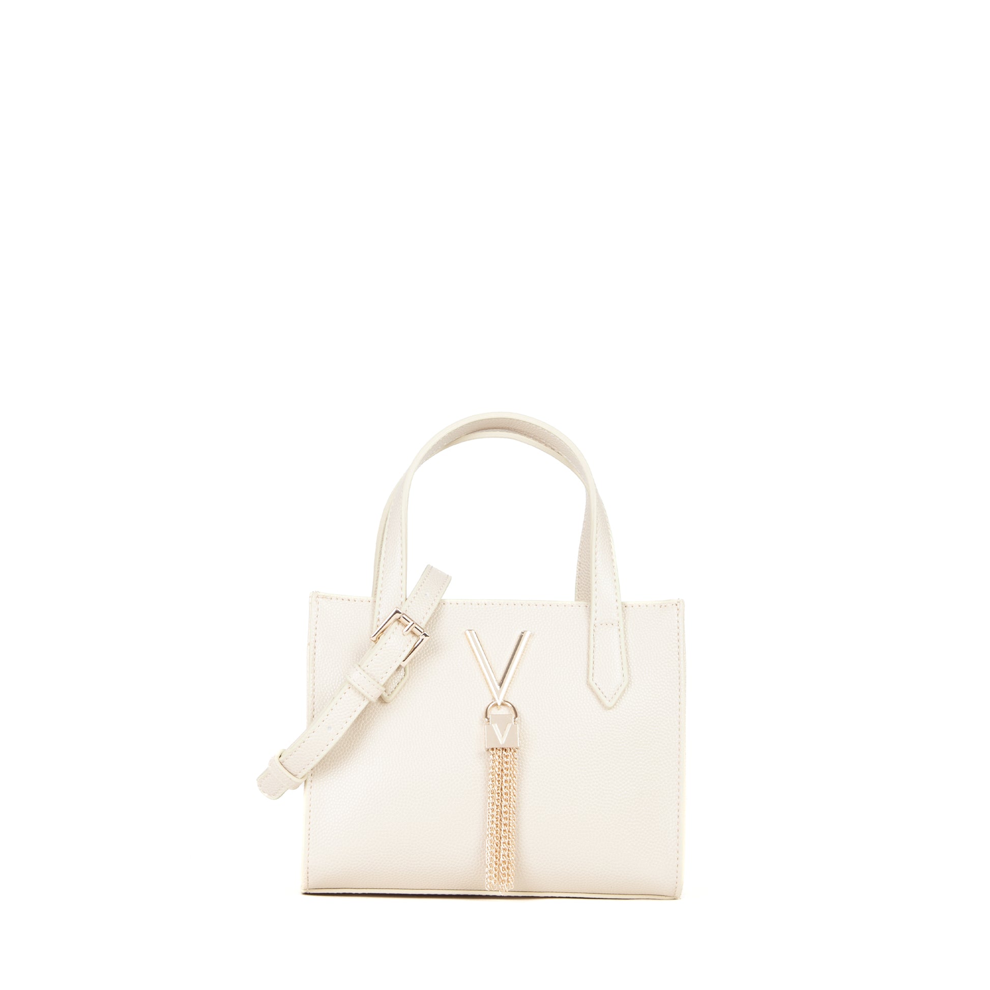 Sac à main femme beige structuré détail doré frange