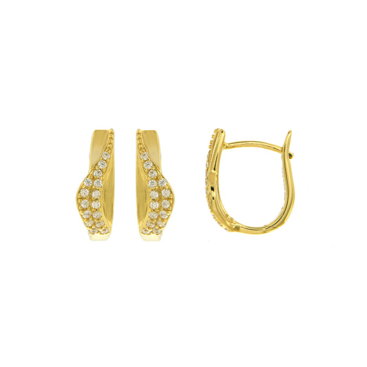 Créoles femme argent doré zirconia charnière élégantes