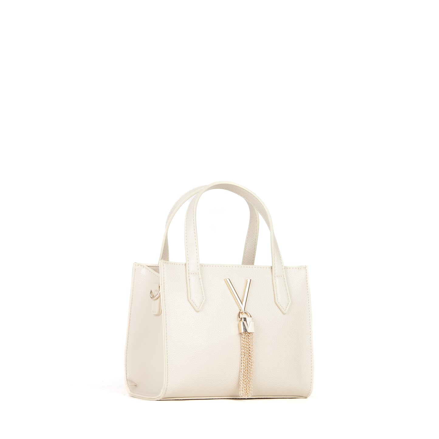 Sac à main femme beige structuré détail doré frange