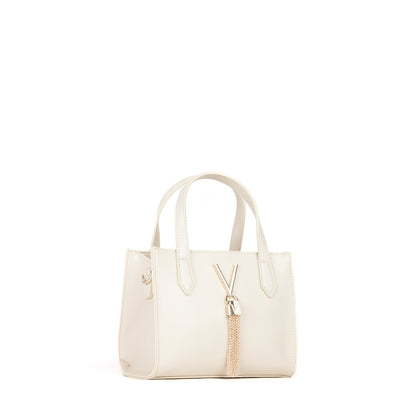 Sac à main femme beige structuré détail doré frange