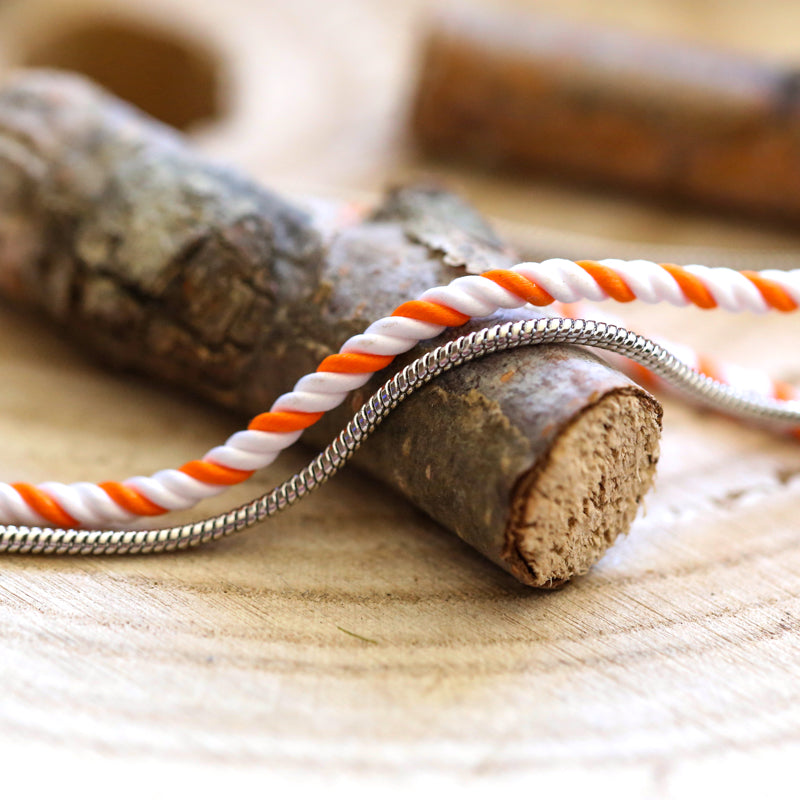BRACELET HOMME   BLANC & ORANGE
