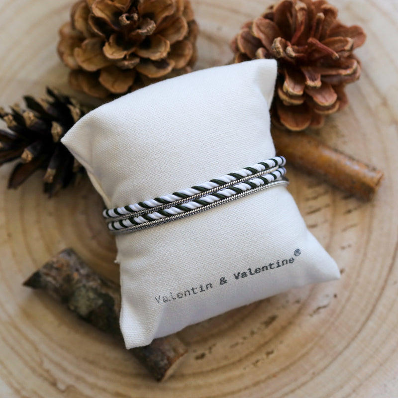 BRACELET HOMME   BLANC & VERT