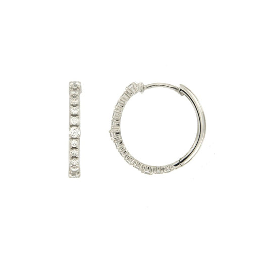 CREOLES ARGENT RHODIE - ZIRCONIA