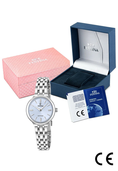 MONTRE MADEMOISELLE BLEU, BRACELET ACIER INOXYDABLE, FEMME