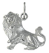 Pendentif argent rhodié signe zodiaque Lion unisexe