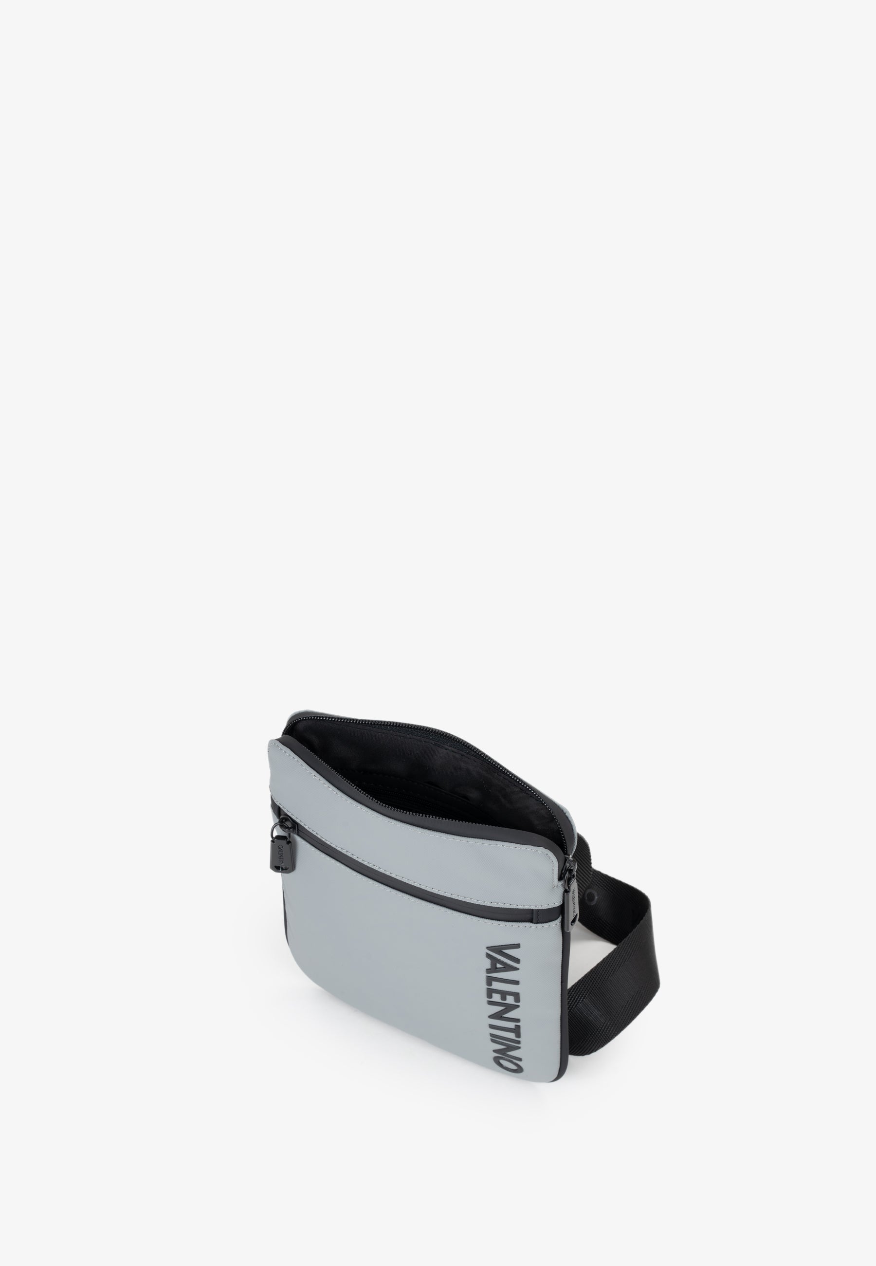Sac bandoulière homme gris compact zippé Valentino