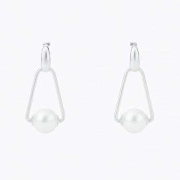 Boucles d'oreilles femme argent 925 rhodié perle synthétique