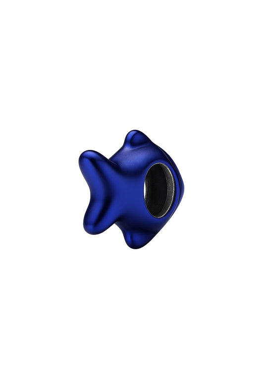 Charm poisson bleu laqué finition satin bijou bracelet