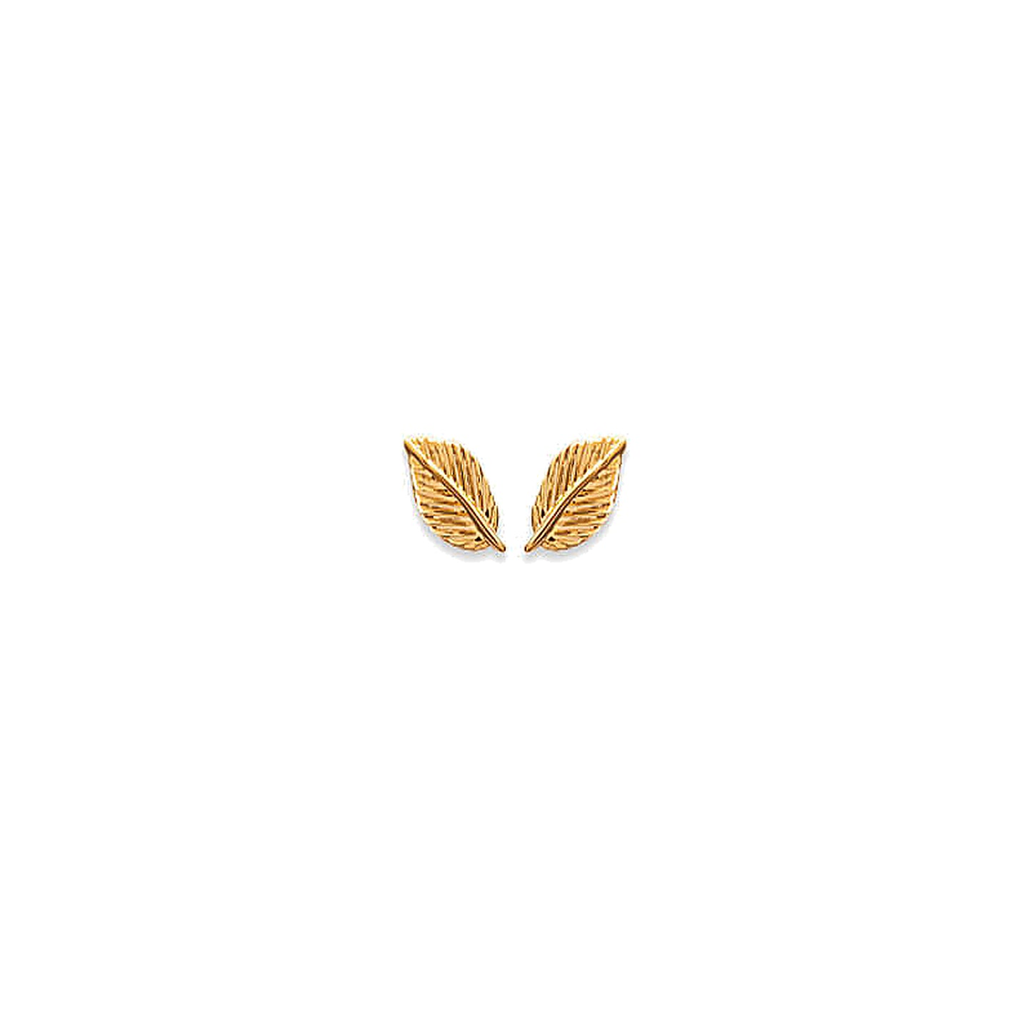 Boucles d'oreilles femme plaqué or motif feuille