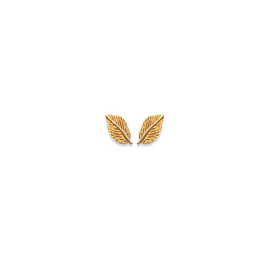 Boucles d'oreilles femme plaqué or motif feuille