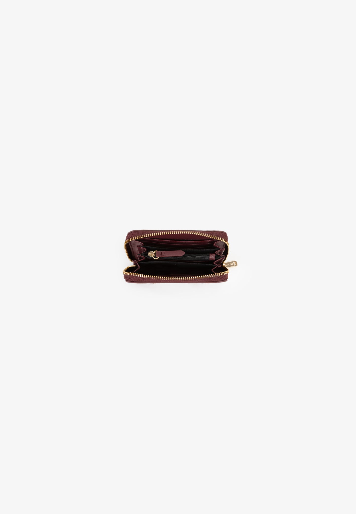 Portemonnaie femme bordeaux zippé motif monogramme