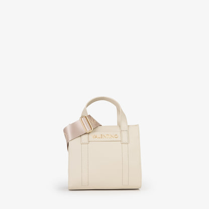 Sac à main femme écru simili cuir logo doré Valentino