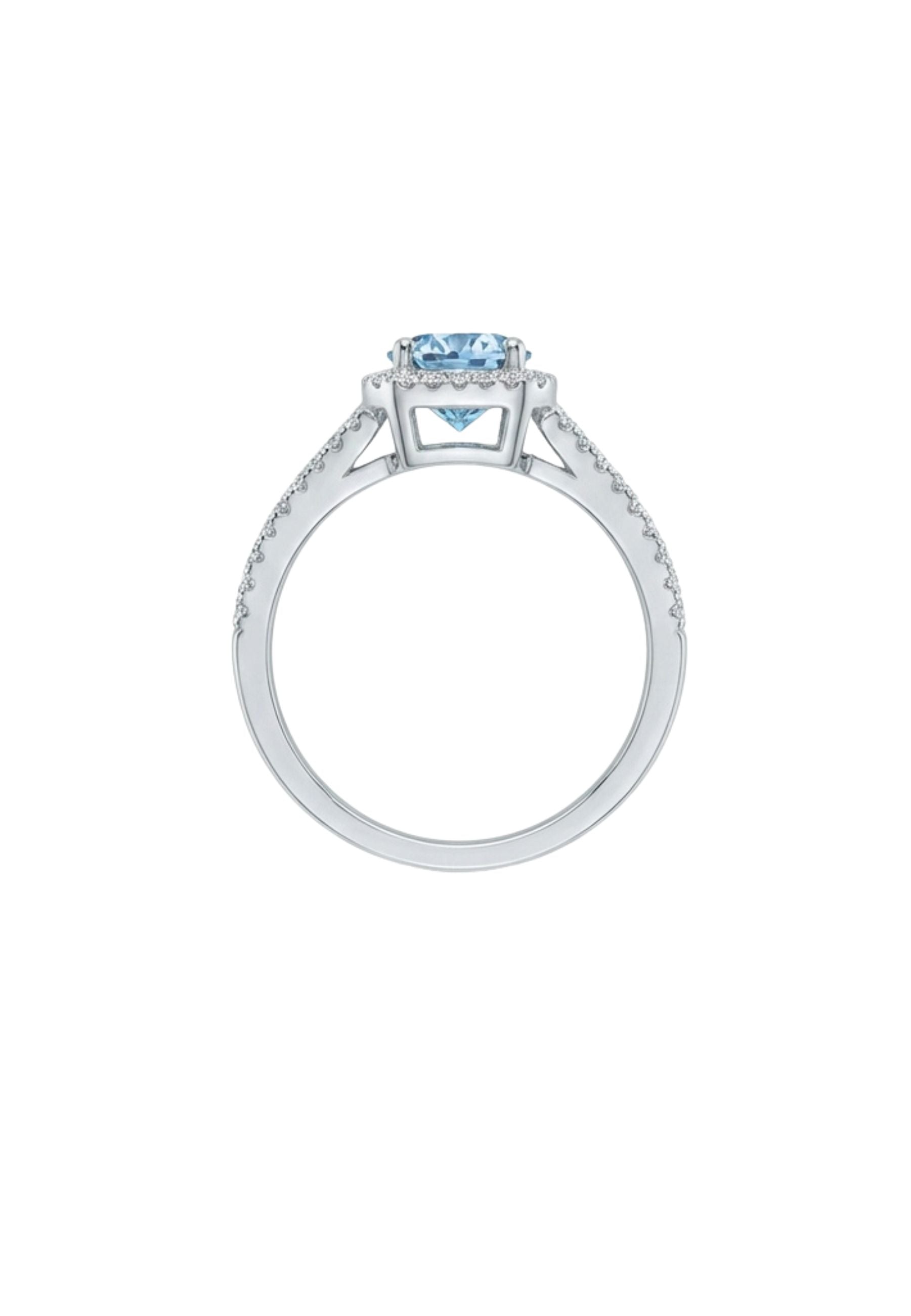 BAGUE ARGENT RHODIE - ZIRCONIA - TOPAZE SYNTHETIQUE