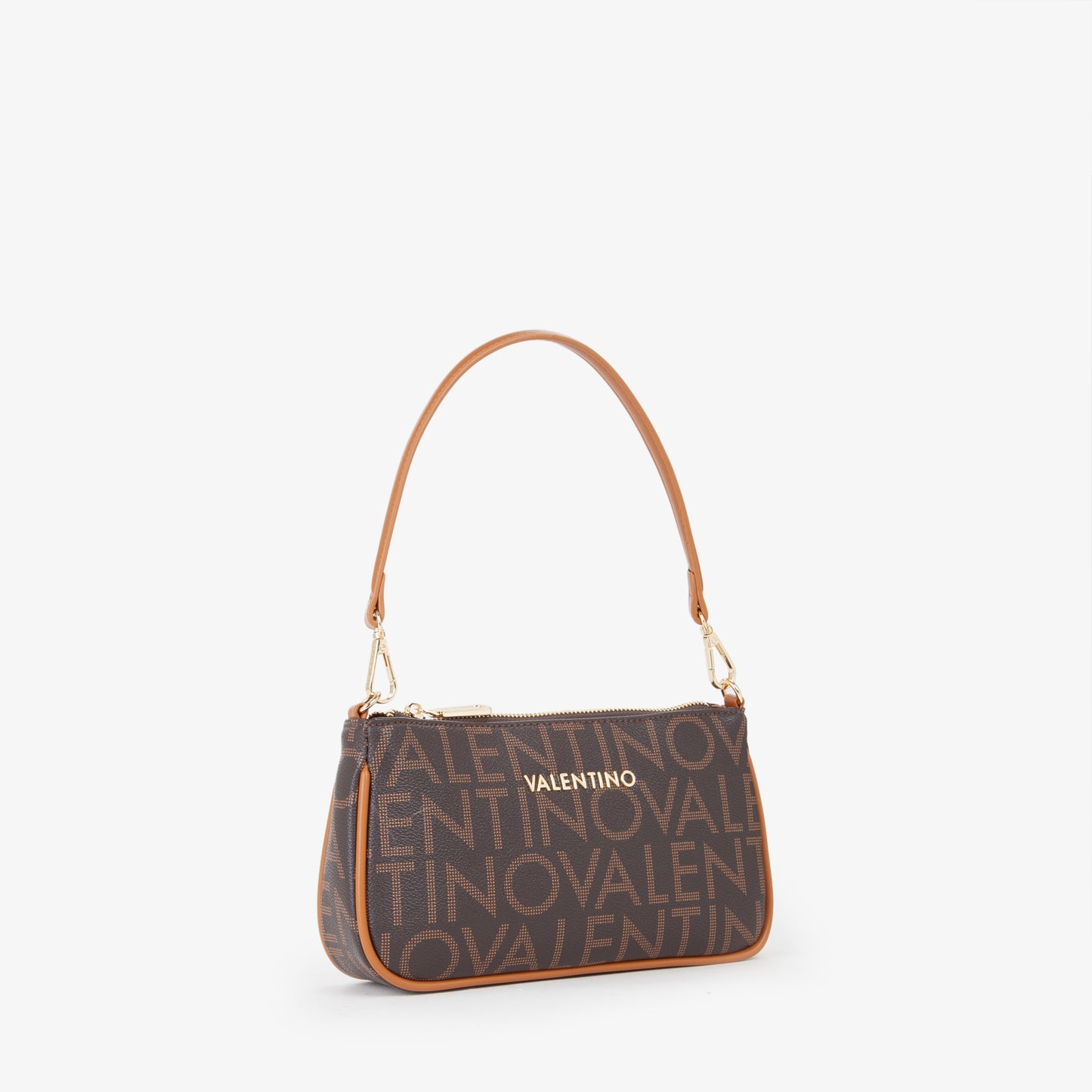 Sac femme baguette monogramme marron camel doré