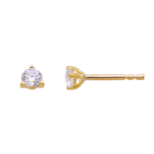 BOUCLES D'OREILLES OR 9 CARATS - DIAMANT 0.220 CT