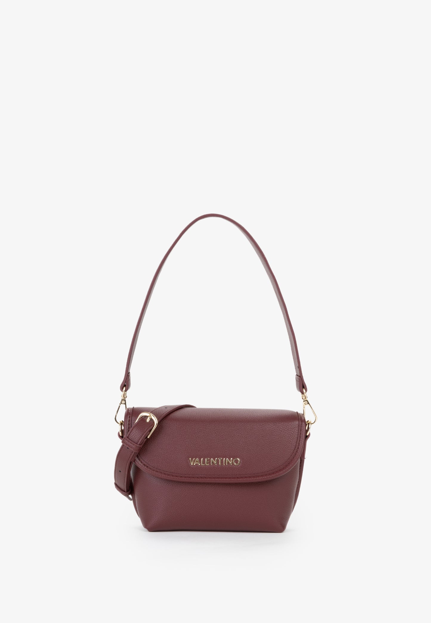 Sac à main femme bordeaux cuir grainé rabat doré