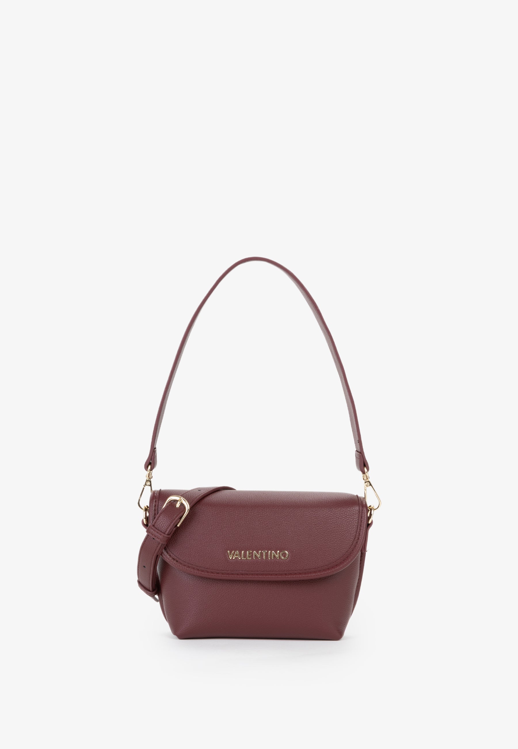 Sac à main femme bordeaux cuir grainé rabat doré