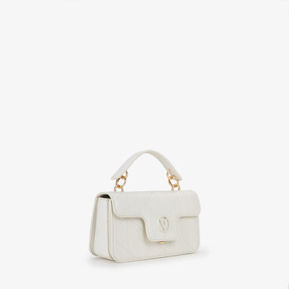Sac à main femme blanc matelassé fermoir doré