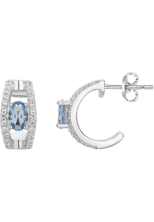 BOUCLES D'OREILLES ARGENT - ZIRCONIA  - TOPAZE SYNTHETIQUE