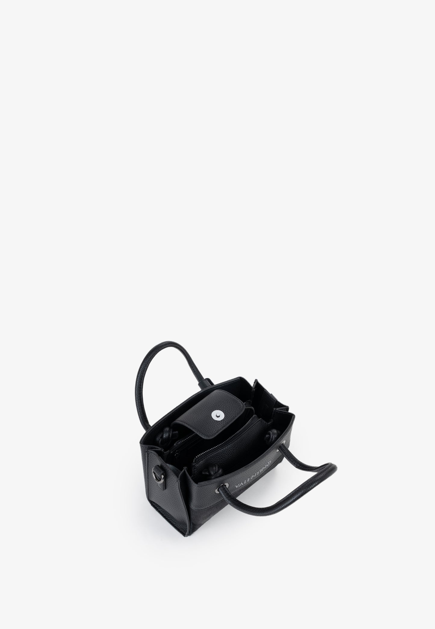 Sac à main femme noir bimatière bandoulière logo