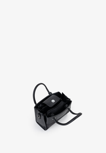 Sac à main femme noir bimatière bandoulière logo